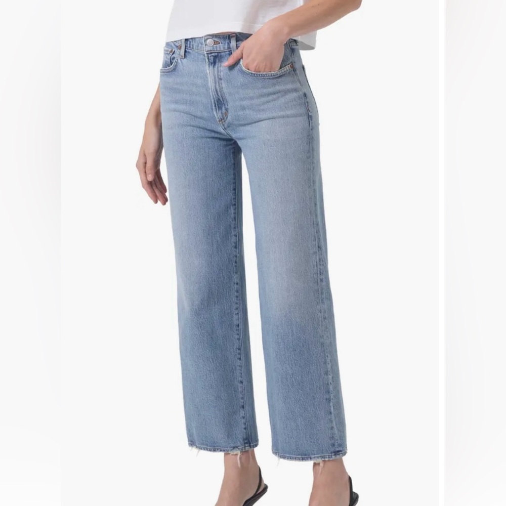 Agolde Women’s Harper Crop Jeans In Hassle Size 28 Denim - Picture 2 of 6